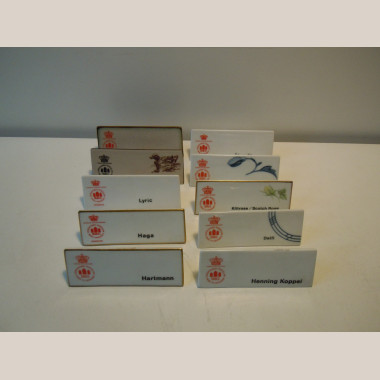 Bing & Grøndahl  Porcelæn navneskilte