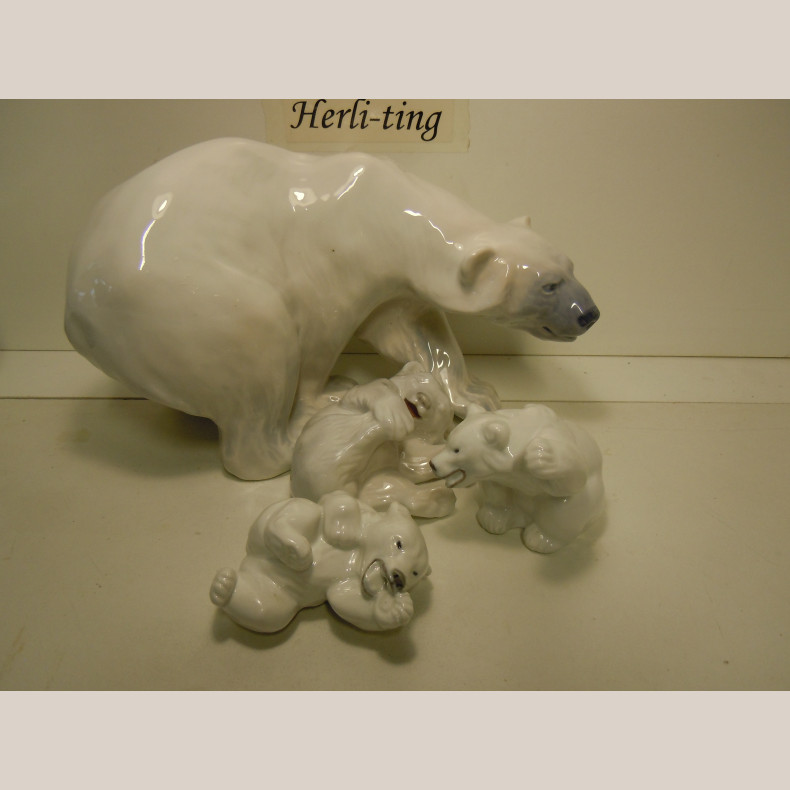 1137 Royal Copenhagen Bjrn + unger nr. 232 &amp; 233 &amp; 729 alle 1.sort Knud Kyhn