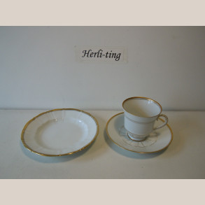 305/102 Kaffekop m.underkop + kagetallerken 306 15,5cm